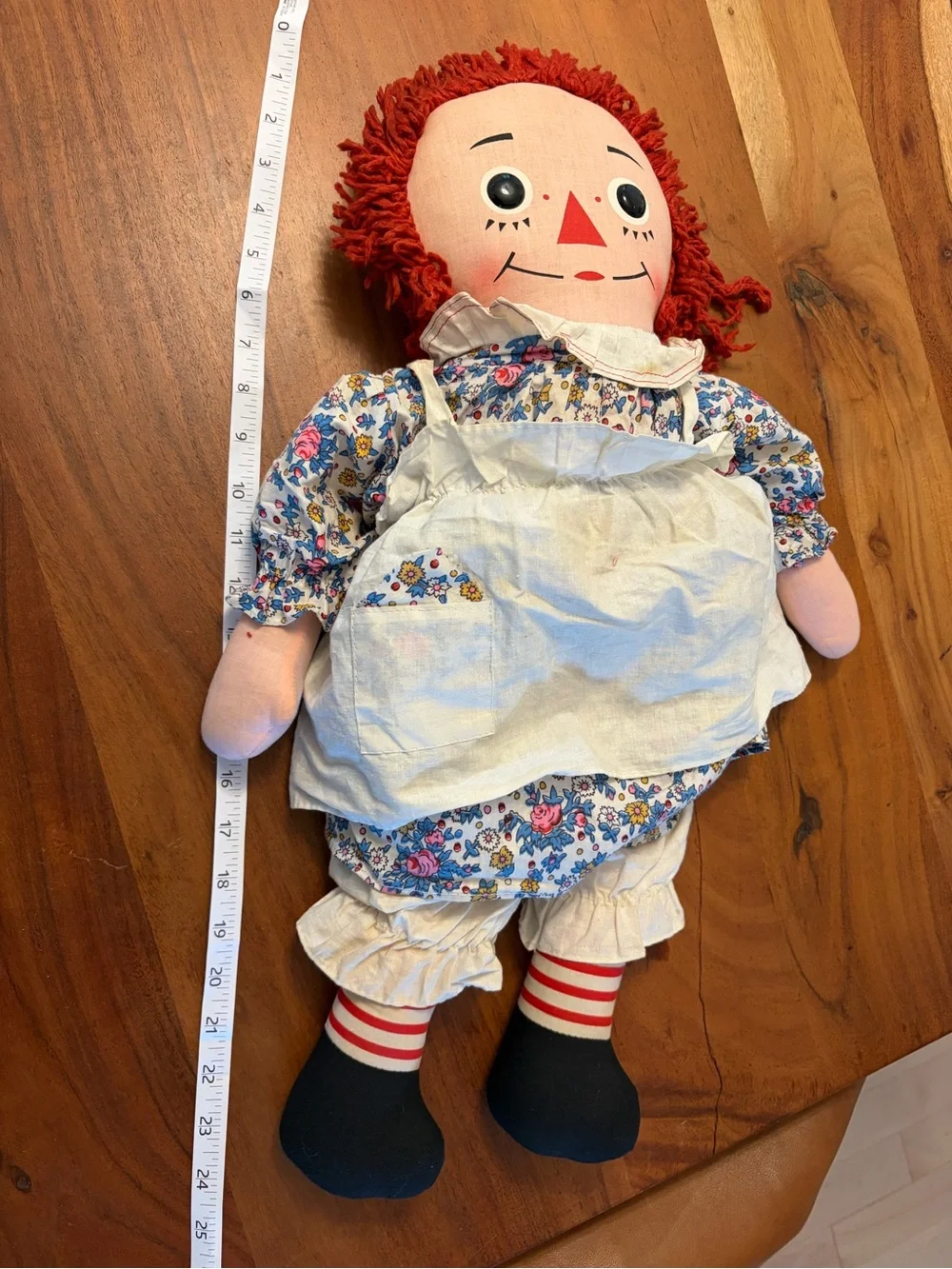 Raggedy Ann 32 inches with RARE pocket square 1960´s knickerbocker doll